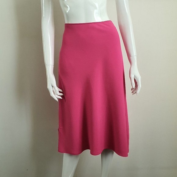 Liz Davenport Vibrant Pink A Line Skirt Oversized 12 Vintage - Picture 8 of 8